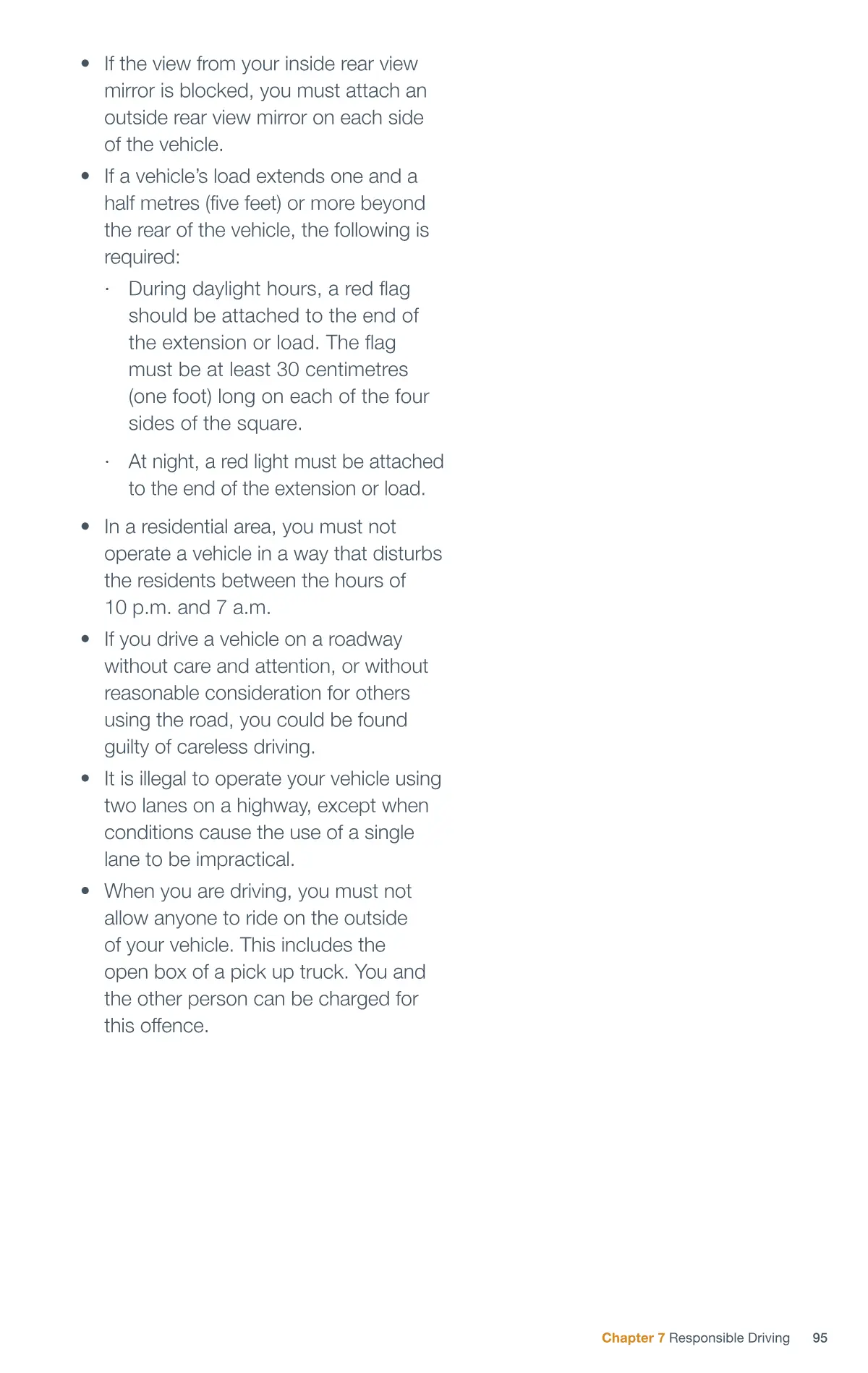 Page 95 of the Alberta Driver’s Guide: Traffic laws.