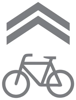 Shared lane marking (bicycle with two arrows)