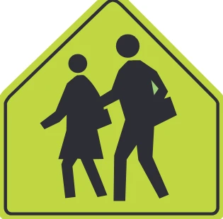 School area (school sign without a speed sign) sign from the Driver’s Guide