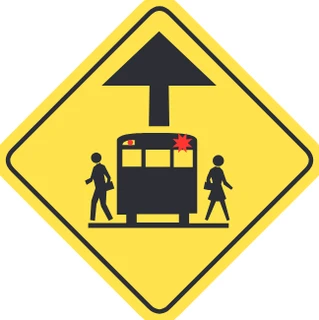 School bus stop ahead
