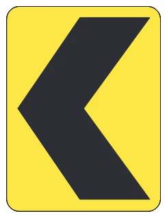 Chevron sign (sharp bend in the road)