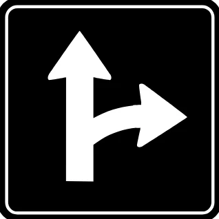 Straight or right turn