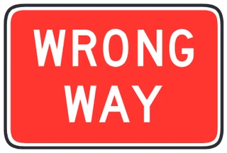Wrong way sign from the Driver’s Guide