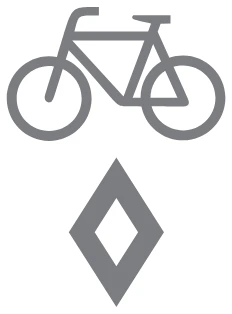 Bicycle lane marking (bicycle and diamond)