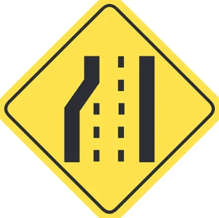 Left lane ends