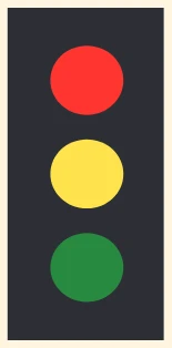 Vertical traffic control signal (red top, yellow centre, green bottom)