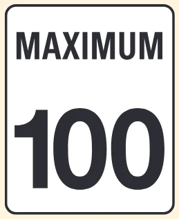 Maximum speed 100 km/h