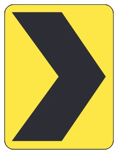Chevron sign (sharp bend in the road)