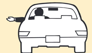 Hand signal: left signal sign from the Driver’s Guide