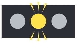 Flashing yellow light