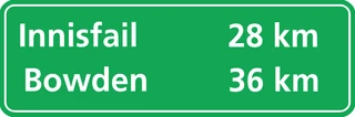 Distance sign sign from the Driver’s Guide