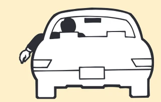 Hand signal: slowing or stopping sign from the Driver’s Guide