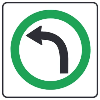 Turn left only sign from the Driver’s Guide