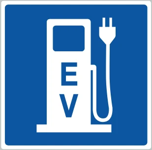 Electric vehicle charging sign from the Driver’s Guide