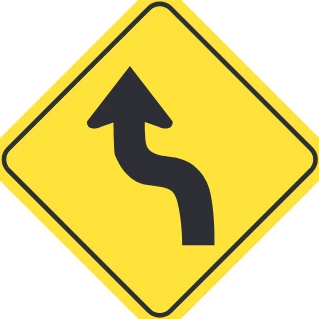 Road turns left/right