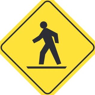 Pedestrian crossing ahead sign from the Driver’s Guide