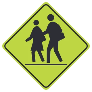School crosswalk ahead