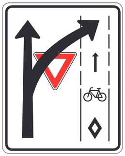Turning vehicles yield to bicycles