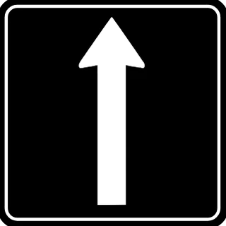 Straight only (designated lane) sign from the Driver’s Guide