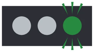 Flashing green light