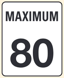 Maximum speed 80 km/h