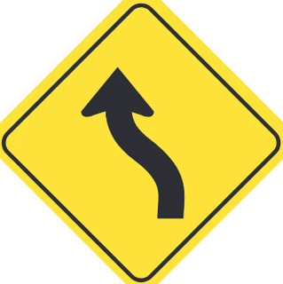 Road curves left
