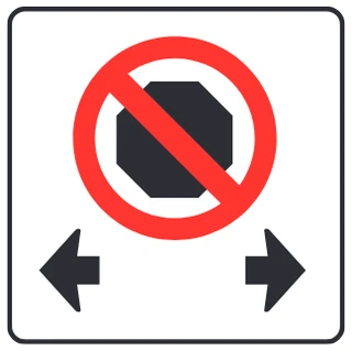 Stopping not permitted (arrows show where)